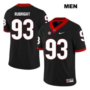Men's Georgia Bulldogs NCAA #93 Bill Rubright Nike Stitched Black Legend Authentic College Football Jersey ZQT7654DW
